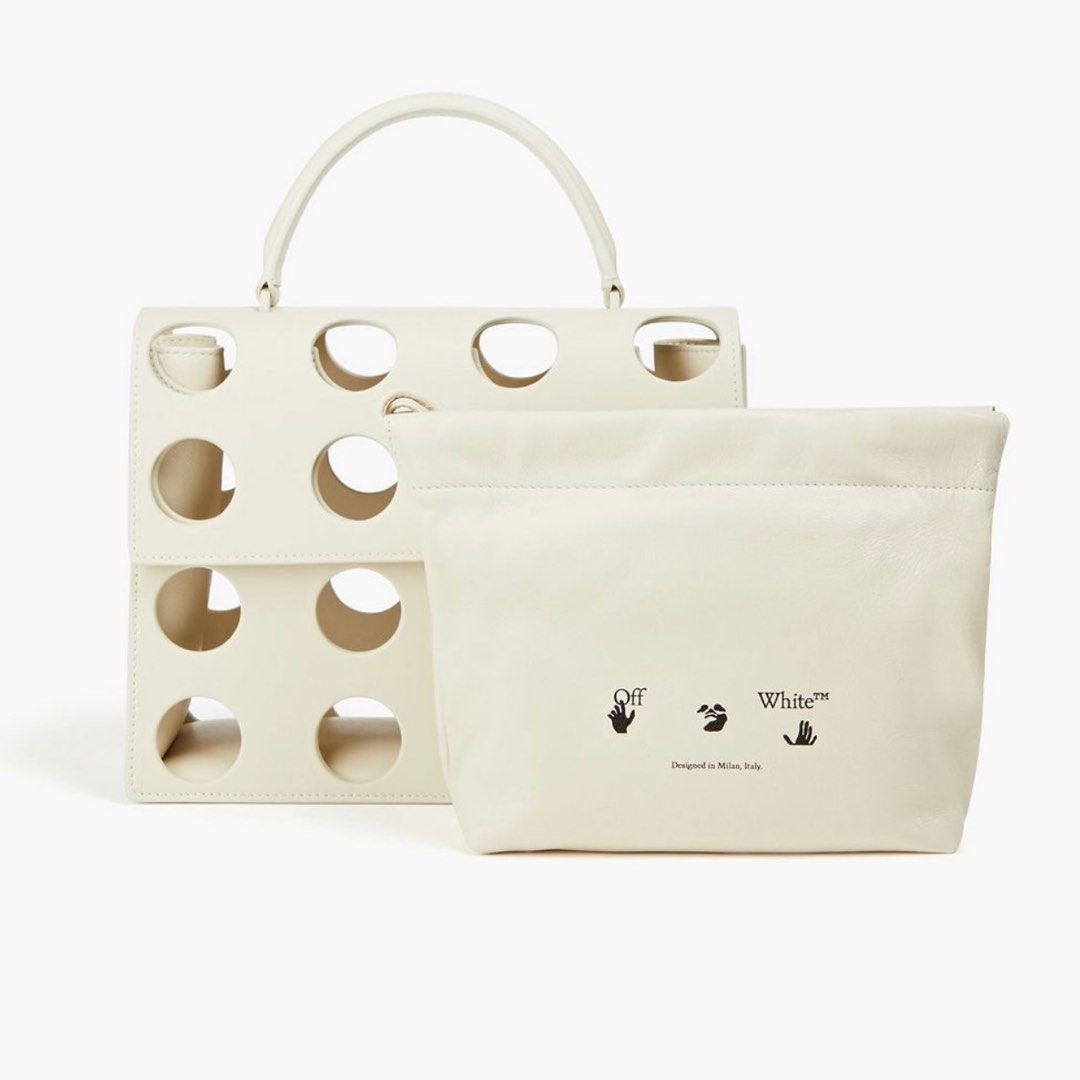 Off-White Jitney 2.8 cutout leather tote - ShopStyle
