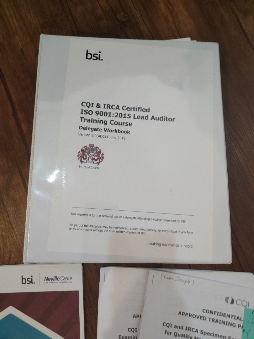 Original BSI CQI IRCA certified ISO 9001 Lead Auditor Training Course