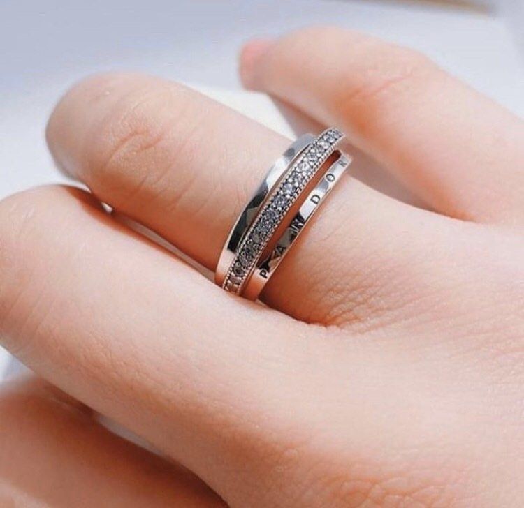 Pandora Triple Band Pav Ring Women s Fashion Jewelry
