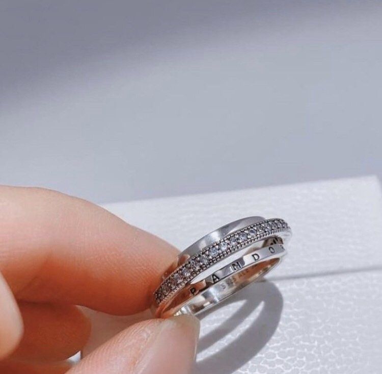 Pandora triple sales band pave ring