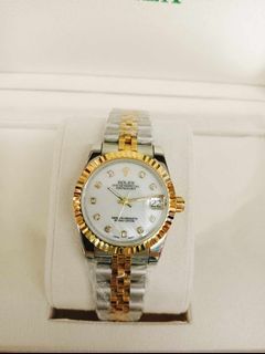 ROLEX PEARL WITH DIAMOND FACE WATCH