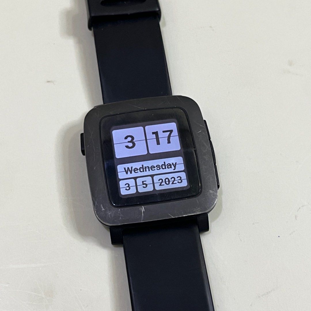 Pebble Time Smartwatch Black Rare Original not Apple Huawei steel on ...