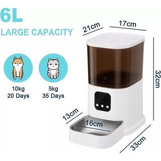 🇸🇬 SG Stock  6L smart Pet Dog Cat Food Feeder Auto Dispenser Machine Mobile Control Timing Set with version