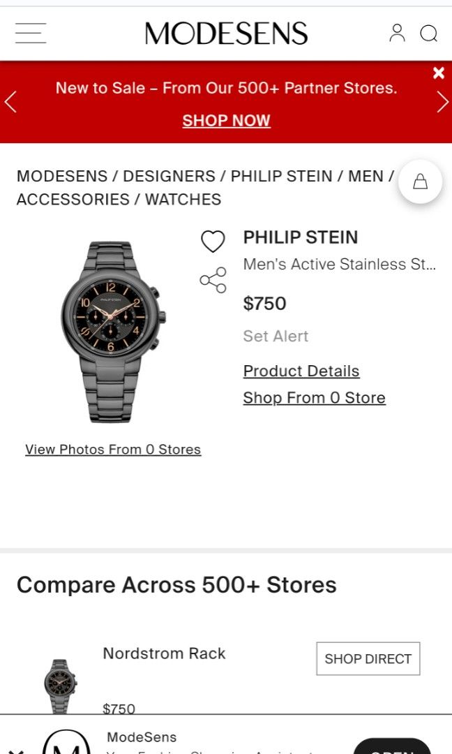 Philipstein active 2 tone ceramic black chronograph