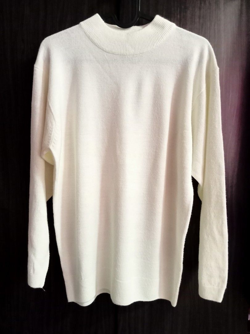 Plain White Turtleneck Sweater