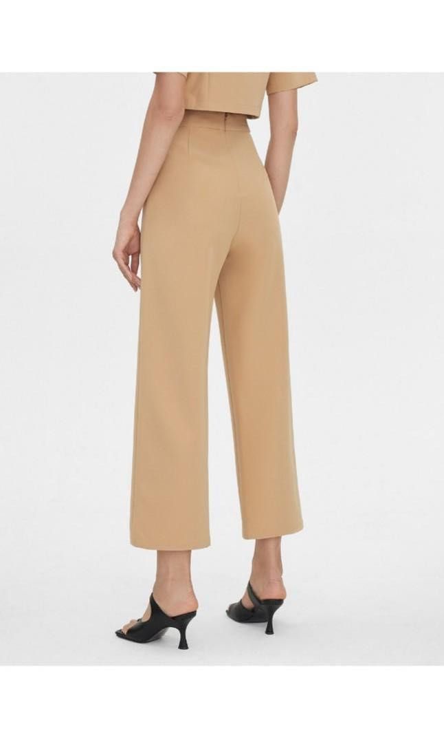 High Waist Trousers - Brown - Pomelo Fashion