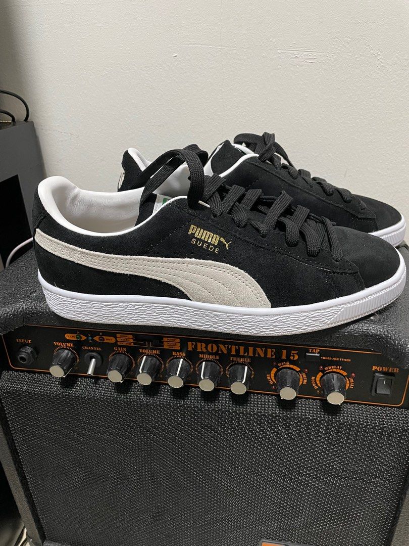 Puma suede cheap black grey