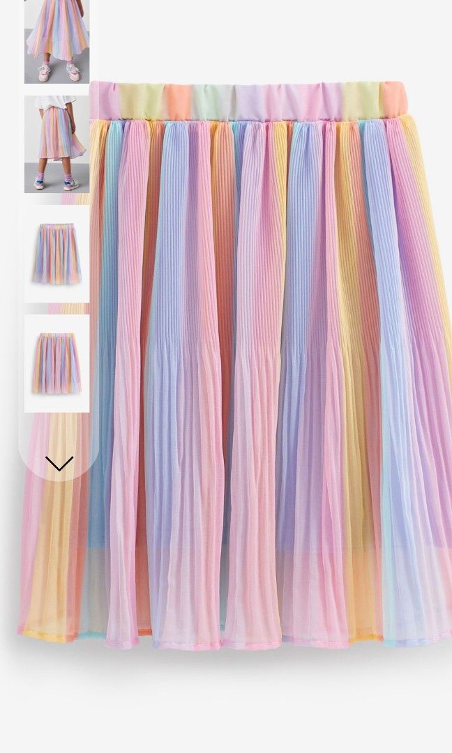 Rainbow Stripe Pleated Midi Skirt by NEXT Babies Kids Babies