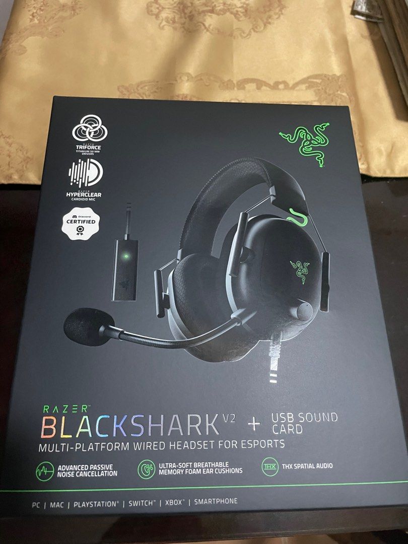 Razer Blackshark V2 + USB Sound Card on Carousell