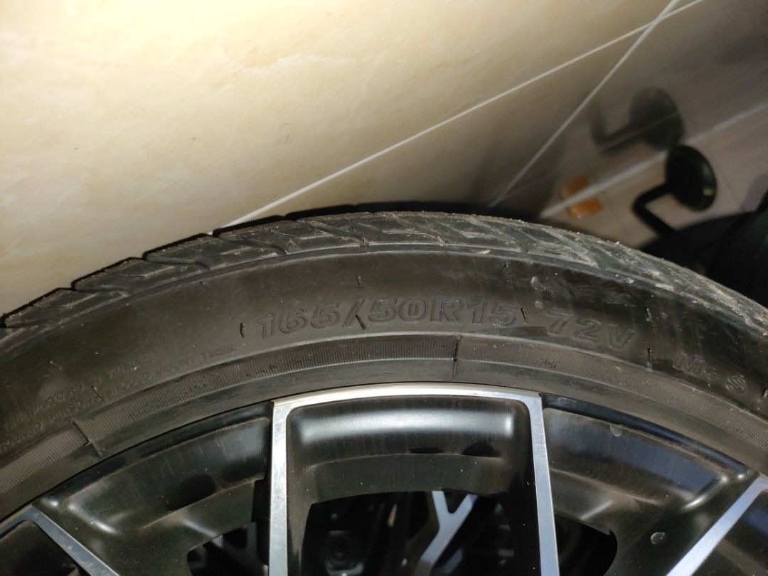 Rim 15 pcd 100 siap tayar baru saiz 165 50 15, Auto Accessories on 