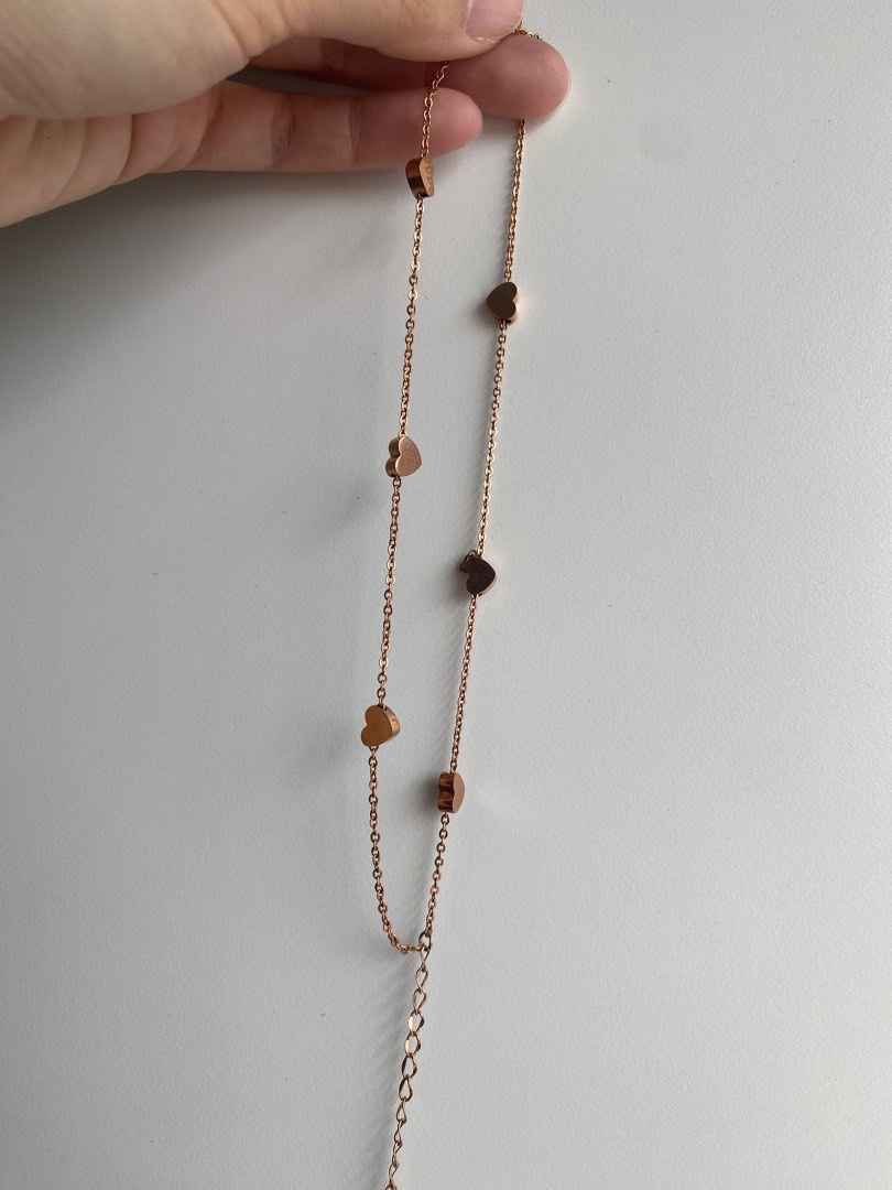 Gold heart anklet bracelet hot sale