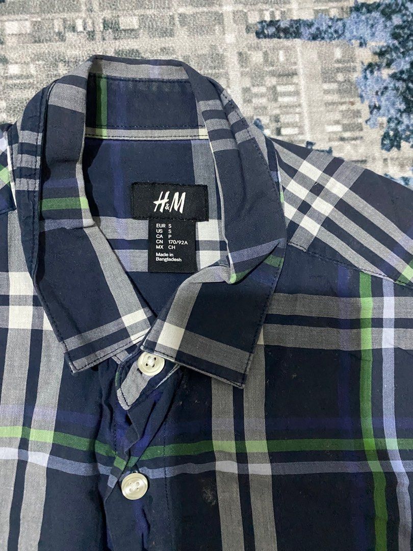 H and m outlet checked shirt