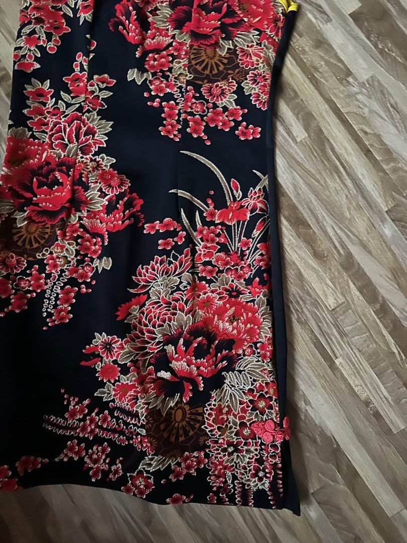Red black one best sale piece dress