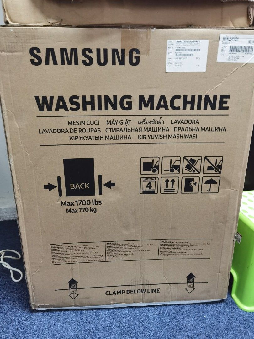Samsung Front Load Washer with Digital Inverter, 8kg (WW80J54E0BW), TV