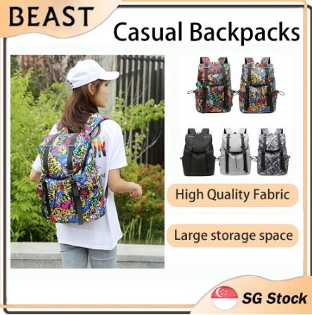 Backpack with large side sale pockets