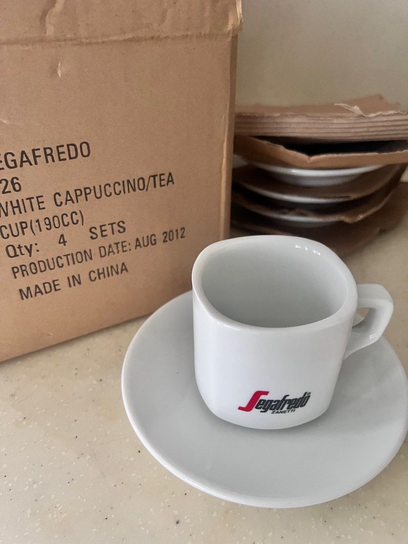 Segafredo white cappuccino/ tea cup set, Furniture & Home Living ...