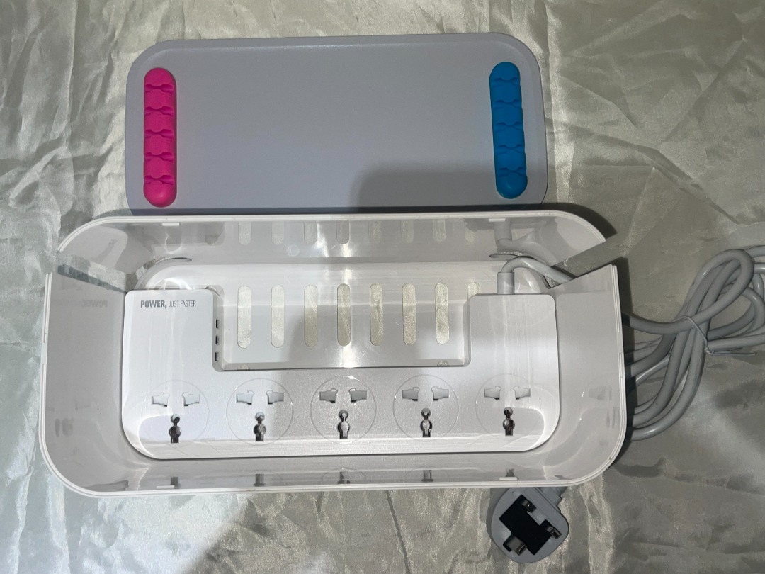 Smart Cable Management Power Strip Box 5 Outlets and 3 USB Port With