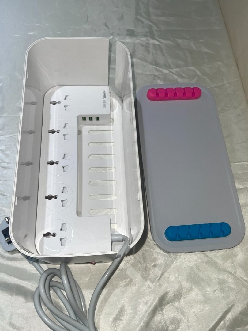 Smart Cable Management Power Strip Box 5 Outlets and 3 USB Port With