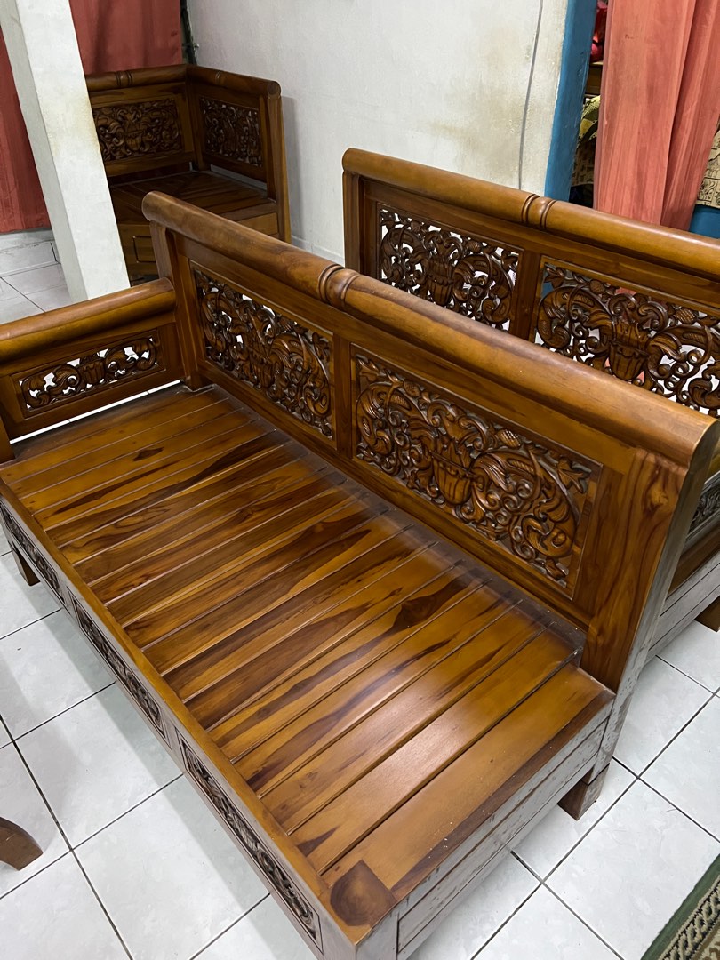 Sofa Jati, Furniture & Home Living, Furniture, Sofas on Carousell