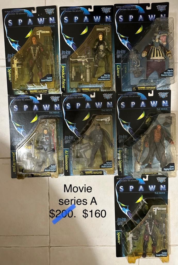 SPAWN (Category: Toy Figures) located in Singapore. Submitted by vendahansa (Listing ID 1245825537, Image 5). Description: Marked down prices as shown on photos. Offer ends Aug 2023!! No further discounts. .