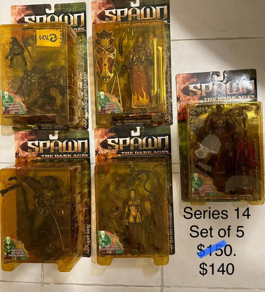 SPAWN (Category: Toy Figures) located in Singapore. Submitted by vendahansa (Listing ID 1245826610, Image 4). Description: Marked down prices as shown on photos. Offer ends Aug 2023. No further discounts!.