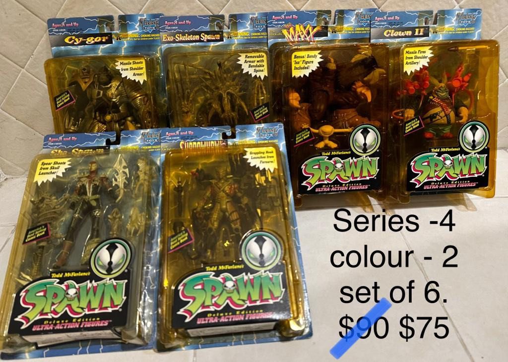 SPAWN (Category: Toy Figures) located in Singapore. Submitted by vendahansa (Listing ID 1245826610, Image 9). Description: Marked down prices as shown on photos. Offer ends Aug 2023. No further discounts!.