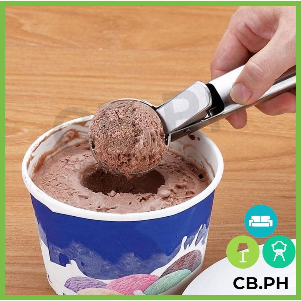 Ice Cream Scoops With Easy Trigger, 304 Stainless Steel Cookie Scoop For  Meatballs, Melon Balls, Mashed Potatoes