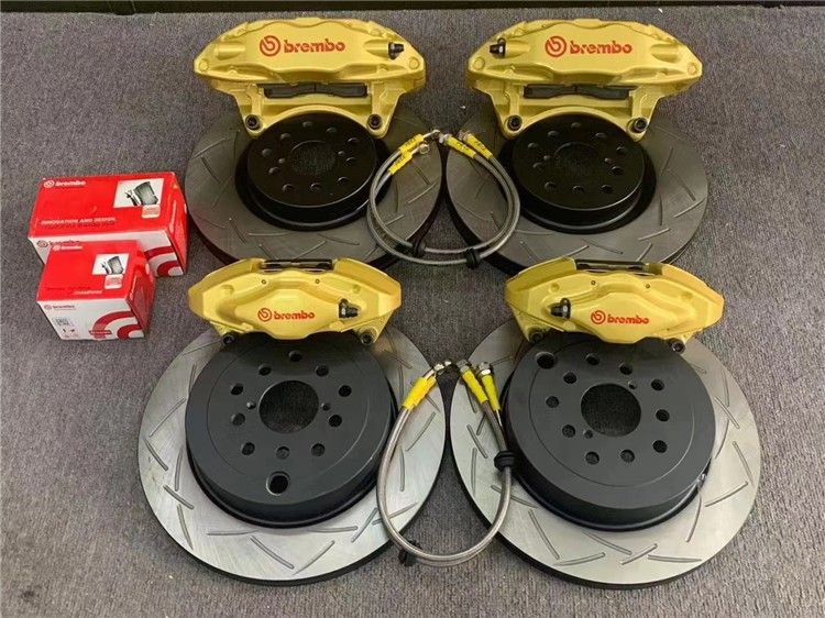 sti brake calipers modified black B gold B original bit upgrade Subaru