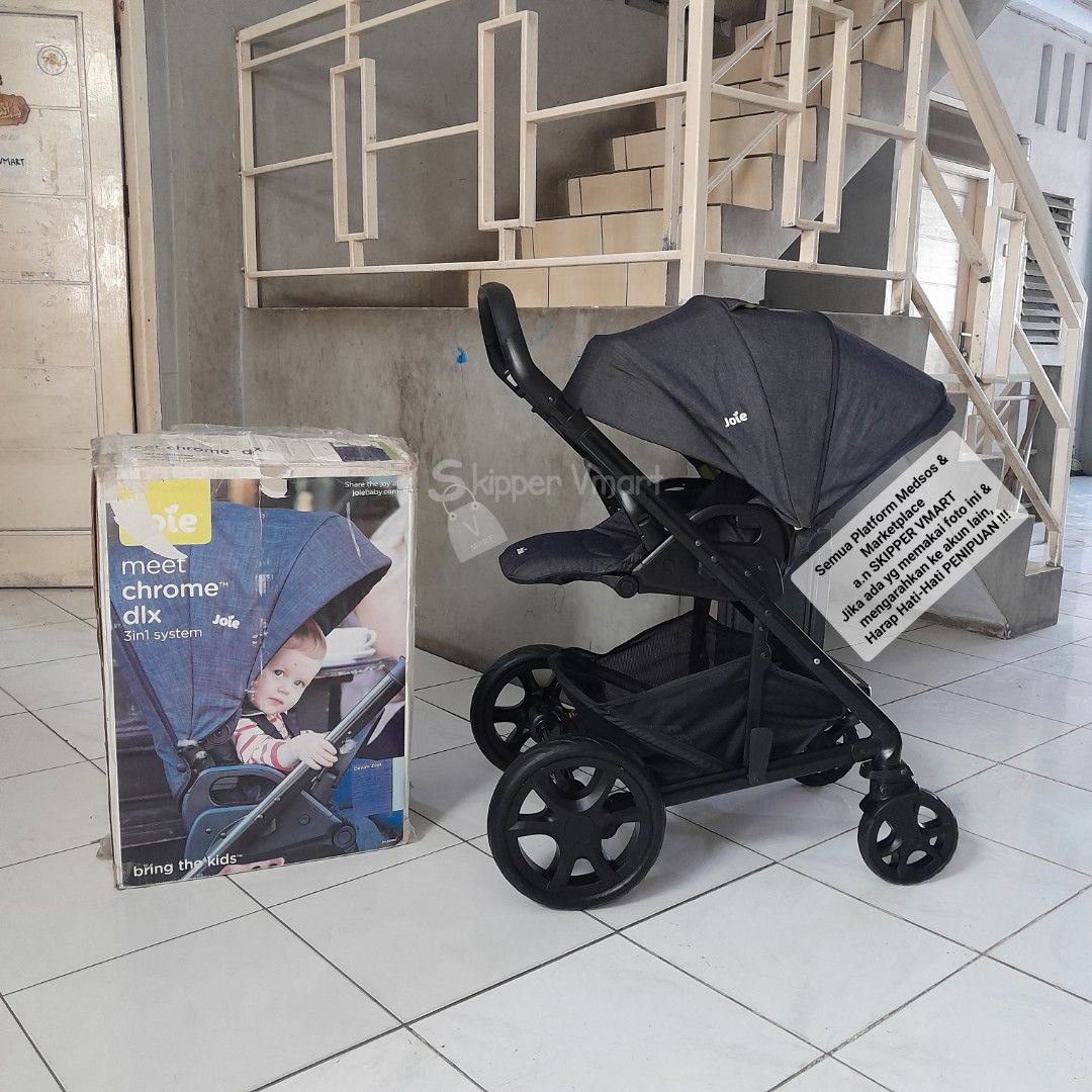 Stroller Stroler JOIE CHROME DLX DENIM ZEST mirip Nuna Mixx 2