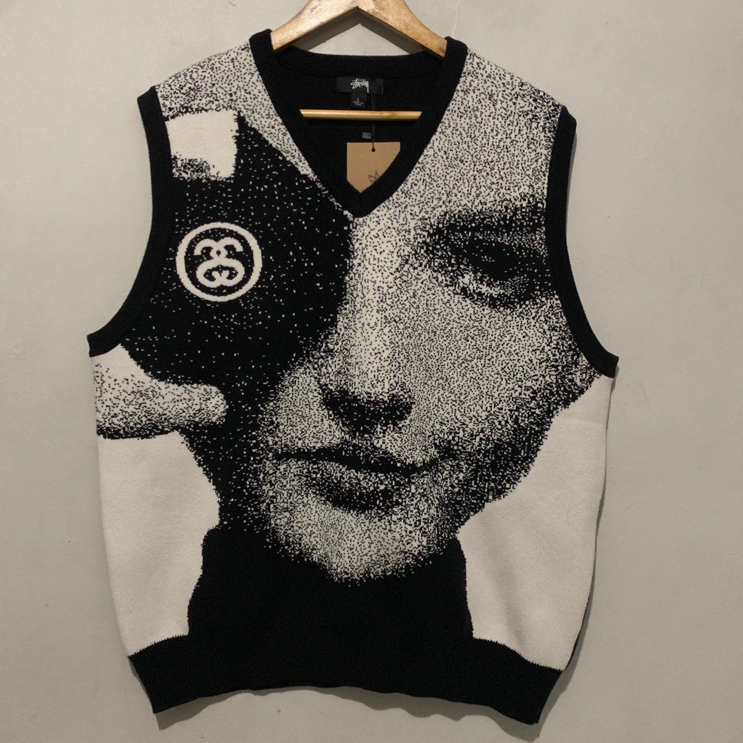 STUSSY 8 BALL PHOTO JACQUARD VEST, Men's Fashion, Coats, Jackets
