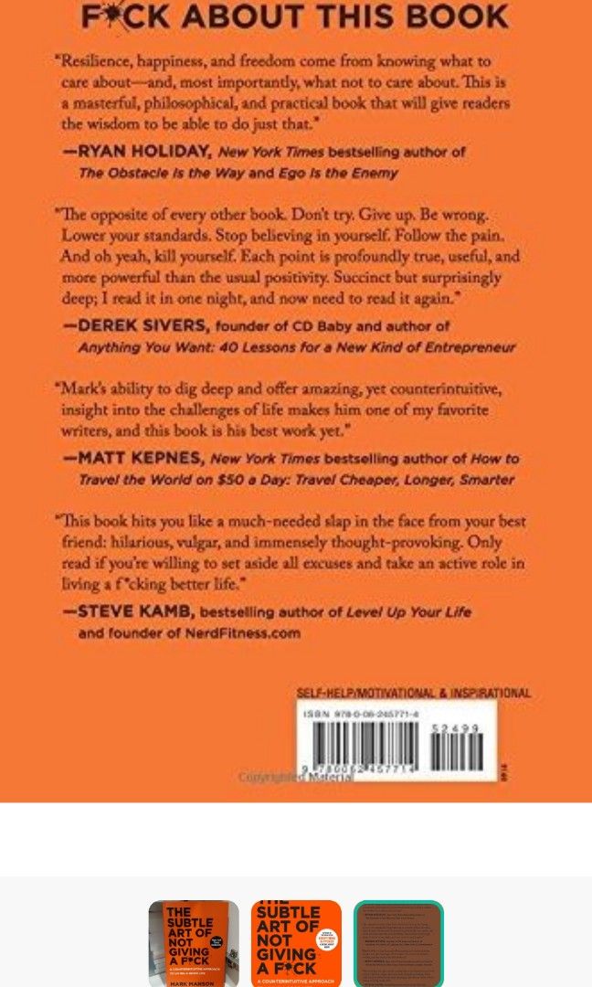 Subtle art of giving a f* book, Hobbies & Toys, Books & Magazines