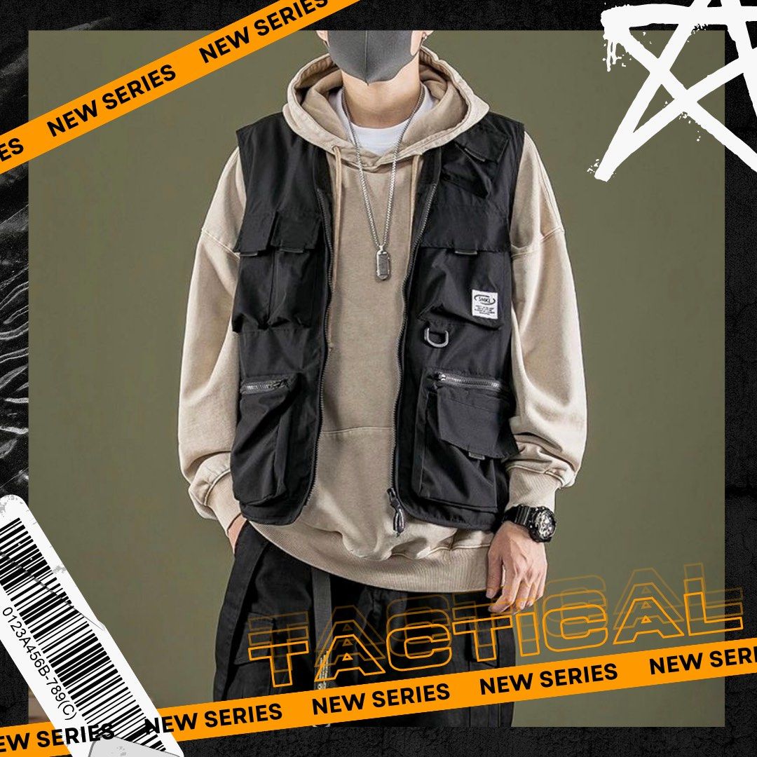 Mens fashion utility vest sale