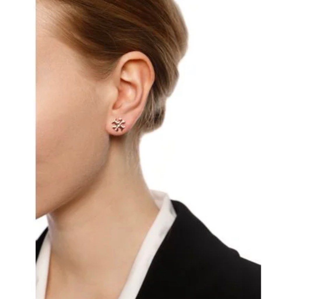Tory Burch logo stud earrrings Women s Fashion Jewelry