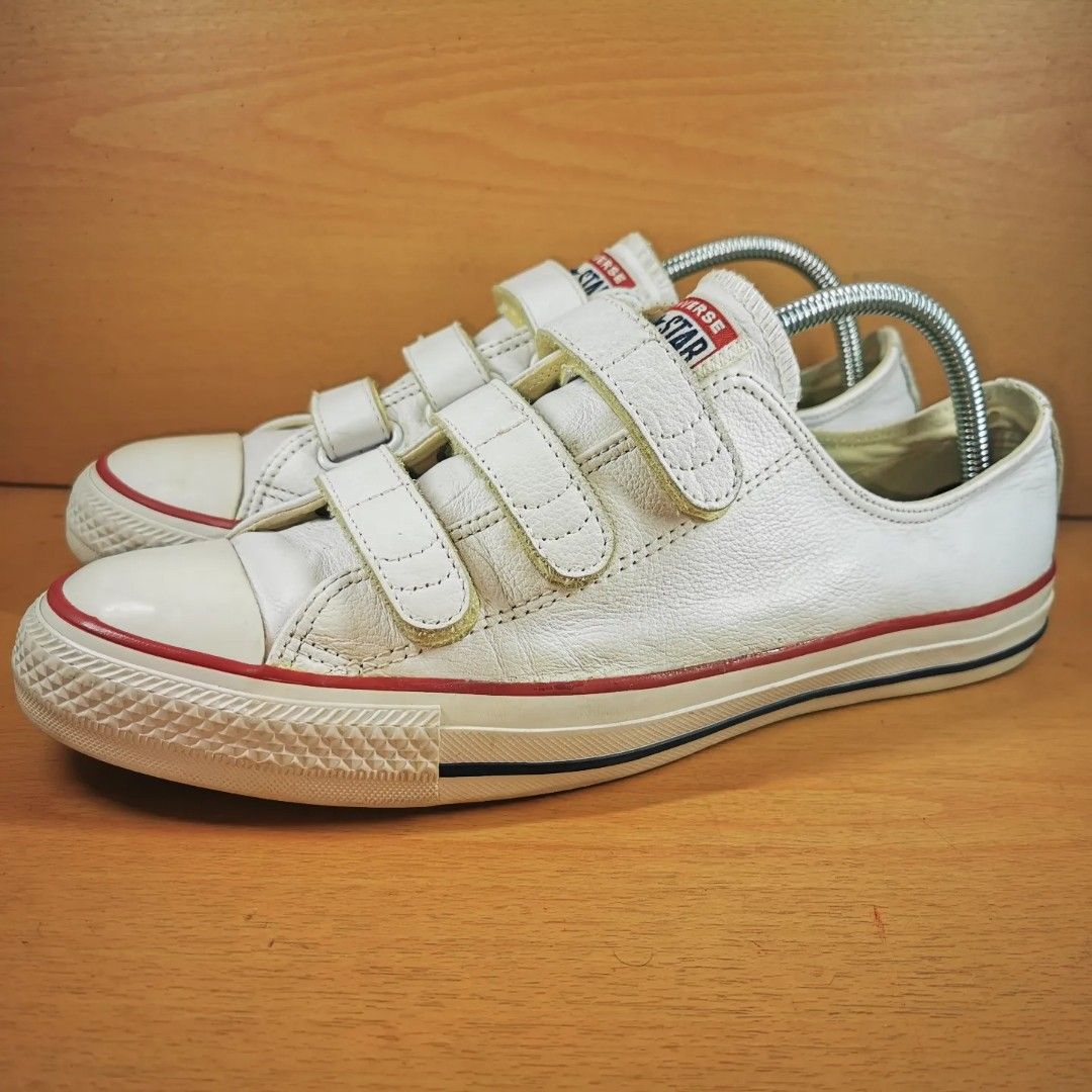 Converse all star white high top 2 velcro leather sneakers store