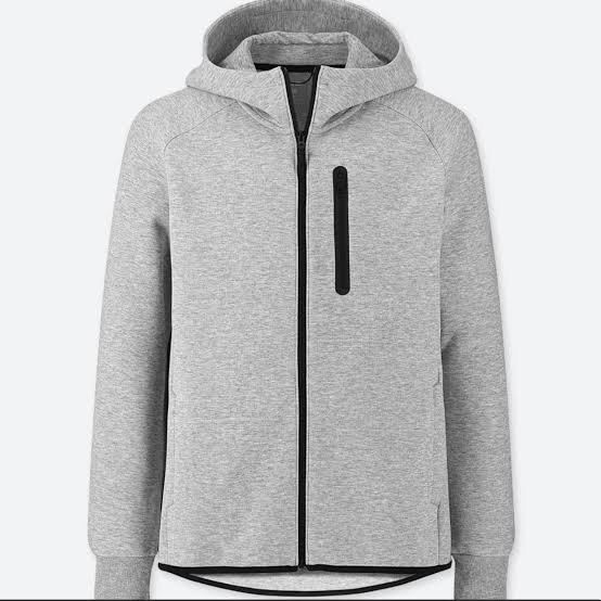 UNIQLO GRAY TECH FLEECE JACKET on Carousell