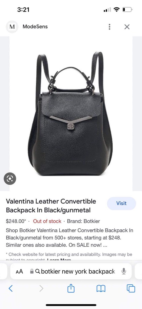 Valentino Botkier New York Convertible Backpack Women s Fashion Bags Wallets Backpacks on Carousell