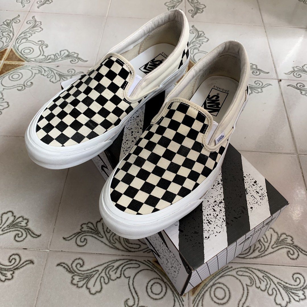 Vans Vault UA Authentic Premium OG Classic Silhouette Slip On Checkerboard black white Era Old Skool Sneakers Sk8 Skateboard Skate Shoe