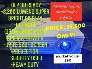 Viewsonic Full HD projector 3200 lumens super bright home cinema theater