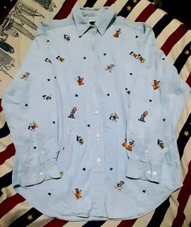 Vintage Disney All over embroidered denim polo