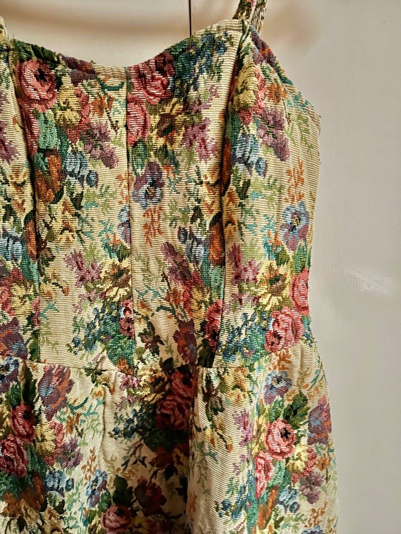 Vintage Floral Print Corset Top