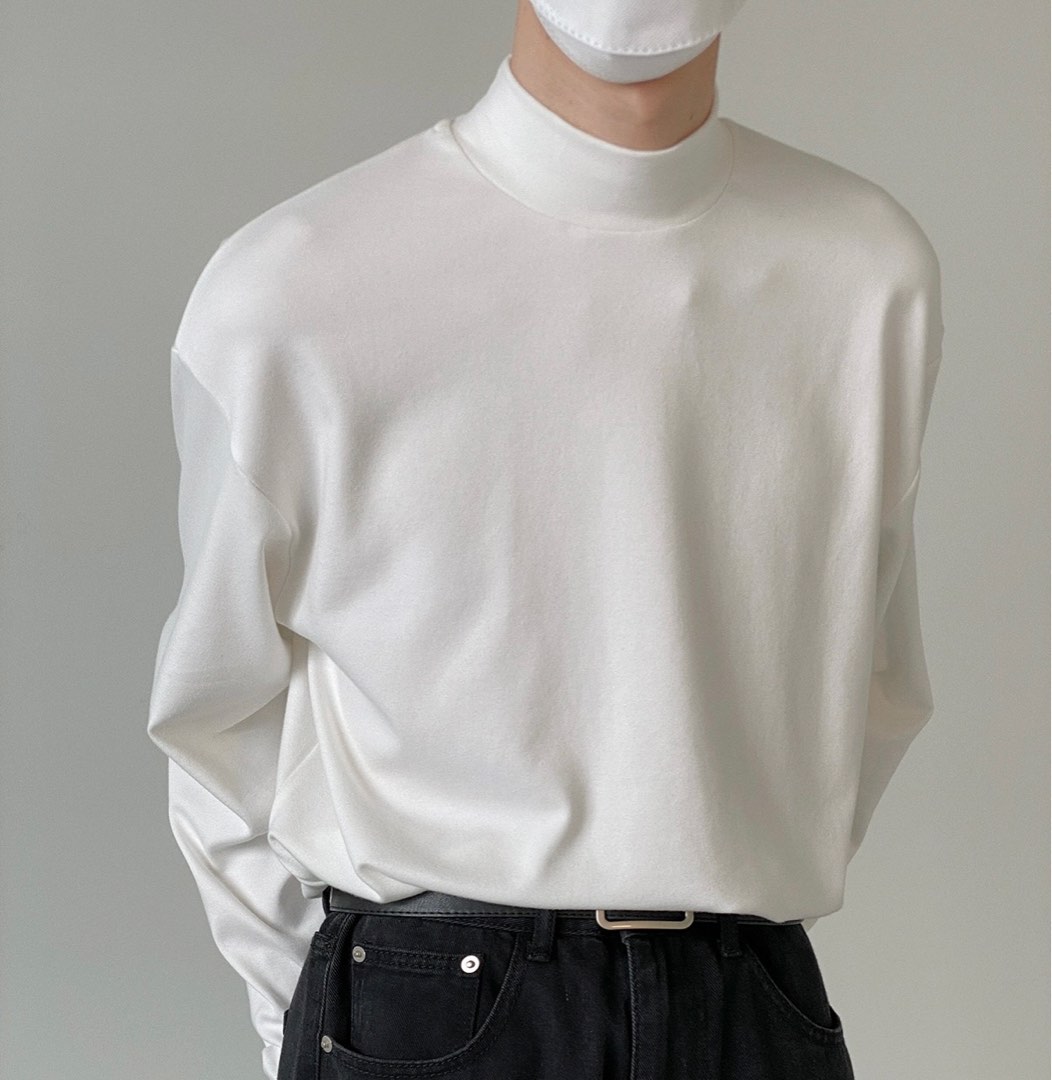 Cheap white turtleneck shirt on sale