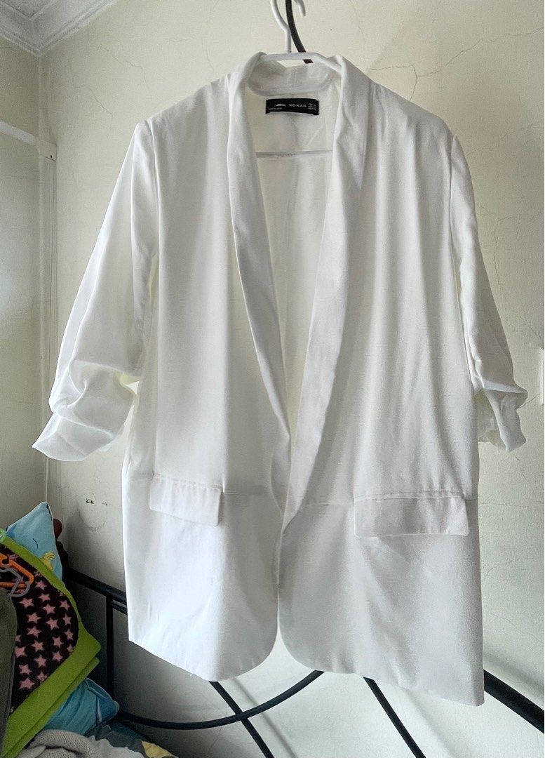 White blazer longline shop