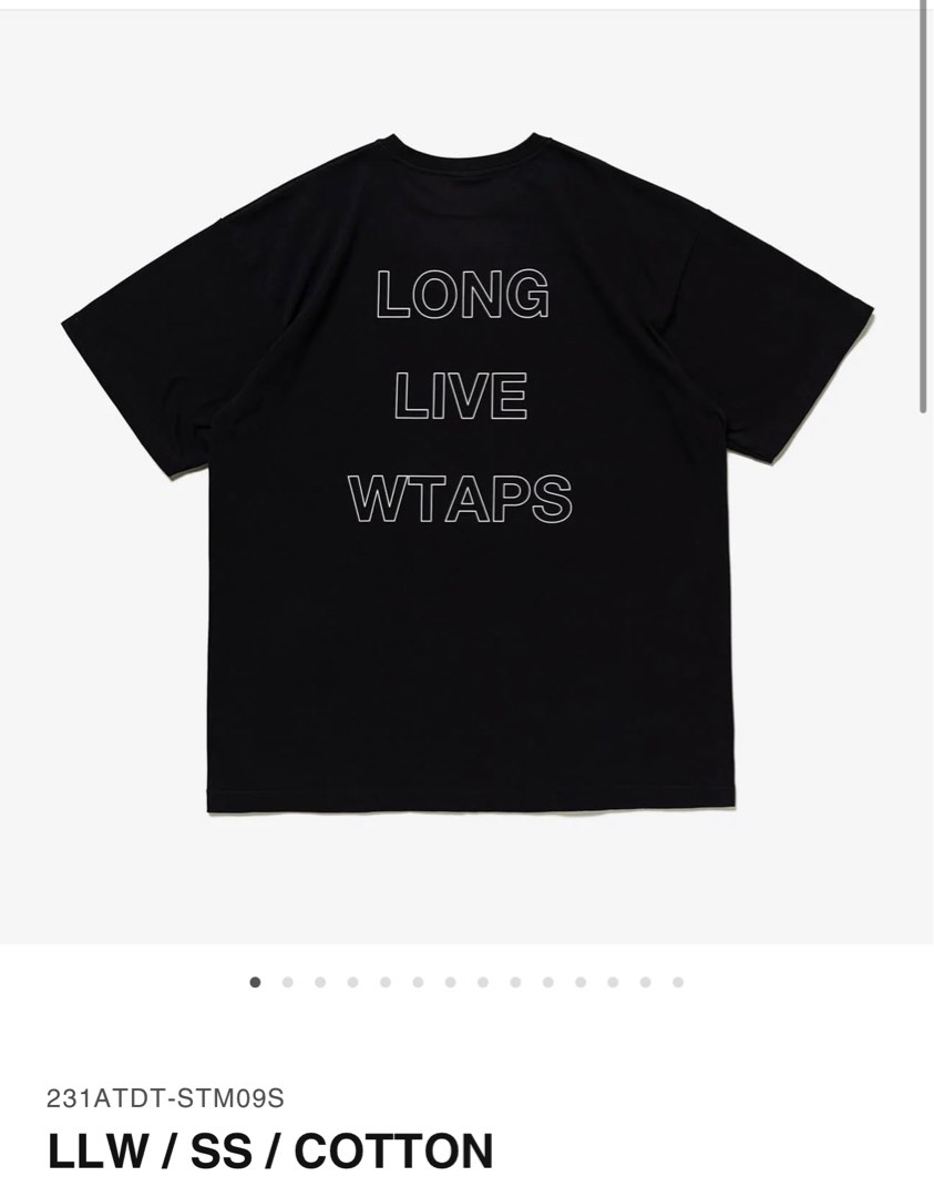 Wtaps 23SS LLW SIGN TEE black navy beige L, 男裝, 上身及套裝, T