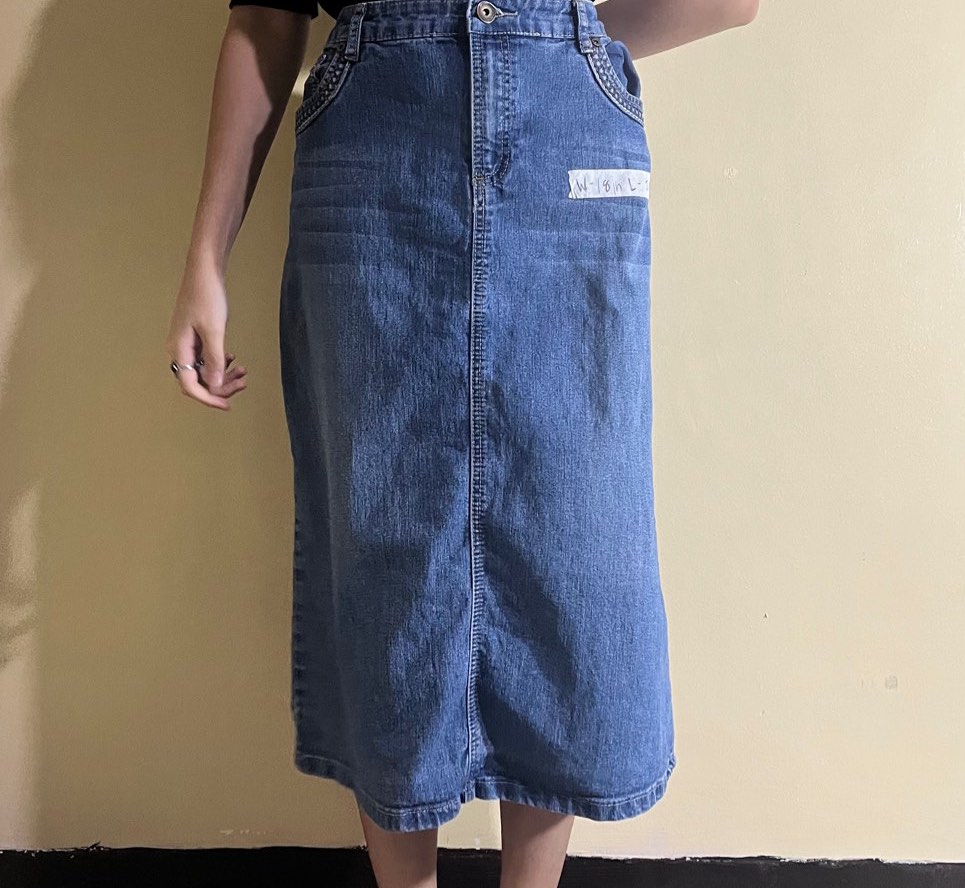Y2K Vintage A-Line Denim Skirt - S