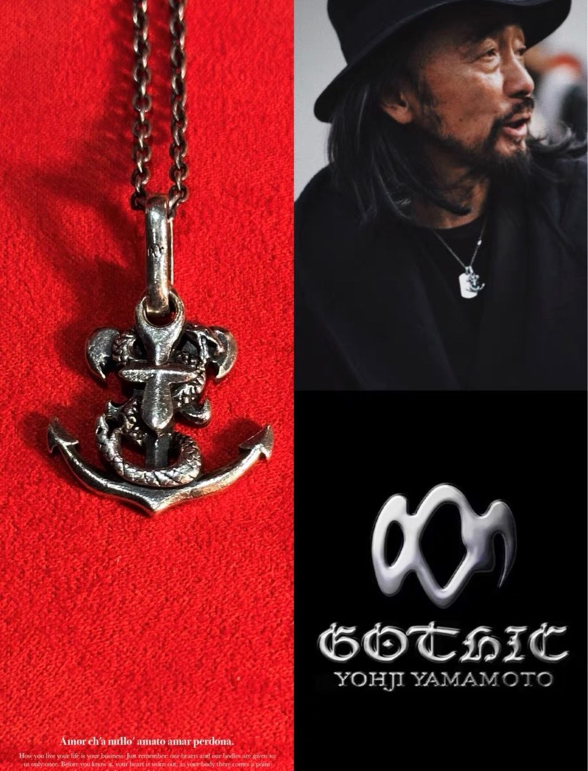 Yohji Yamamoto Gothic 'SNAKE ANCHOR' silver pedants and necklace