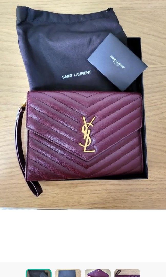 YSL Pouch Mono Grain De Poudre Rouge Legion