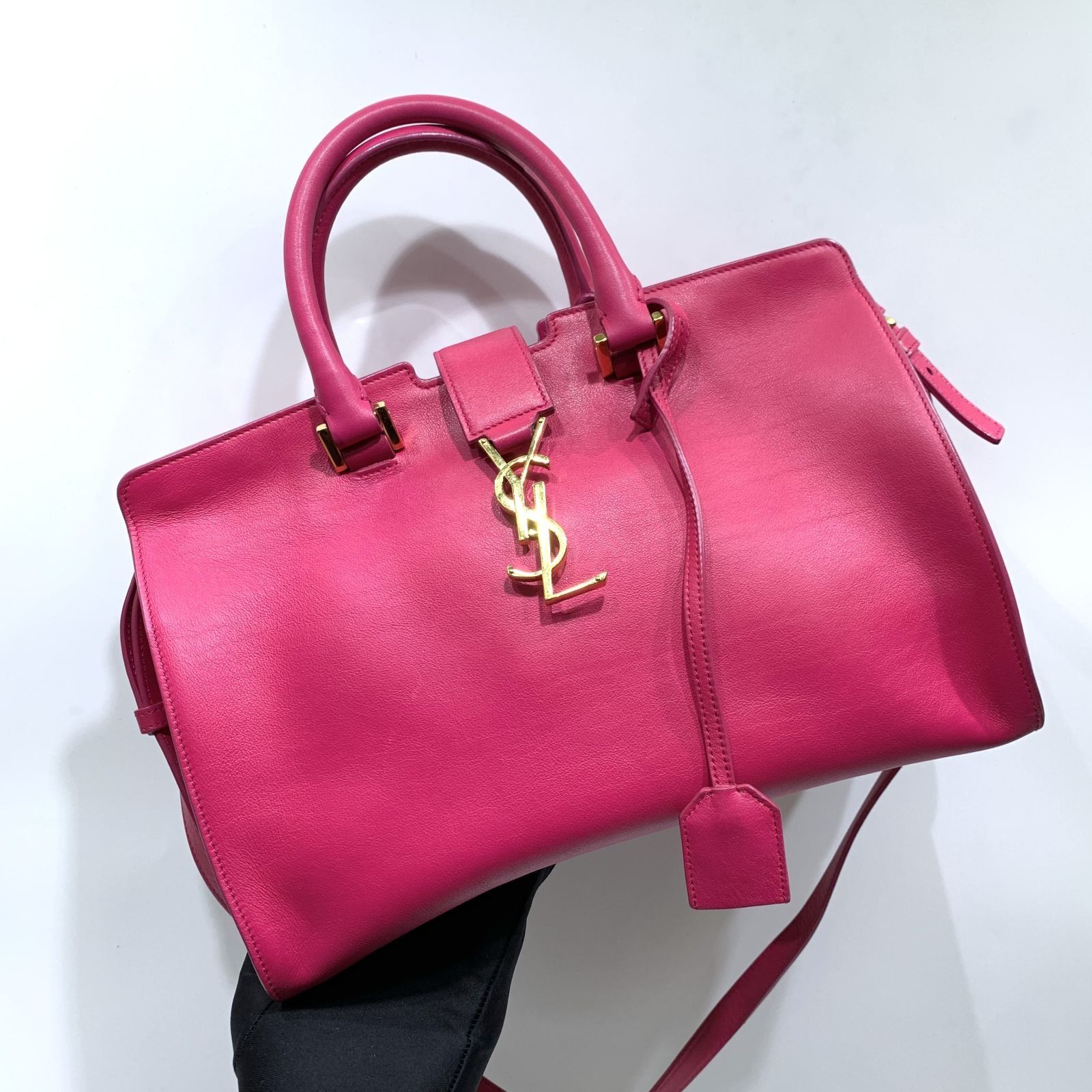 YVES SAINT LAURENT 394461 PINK CABAS 2WAY SHOULDER BAG 237022596 WE