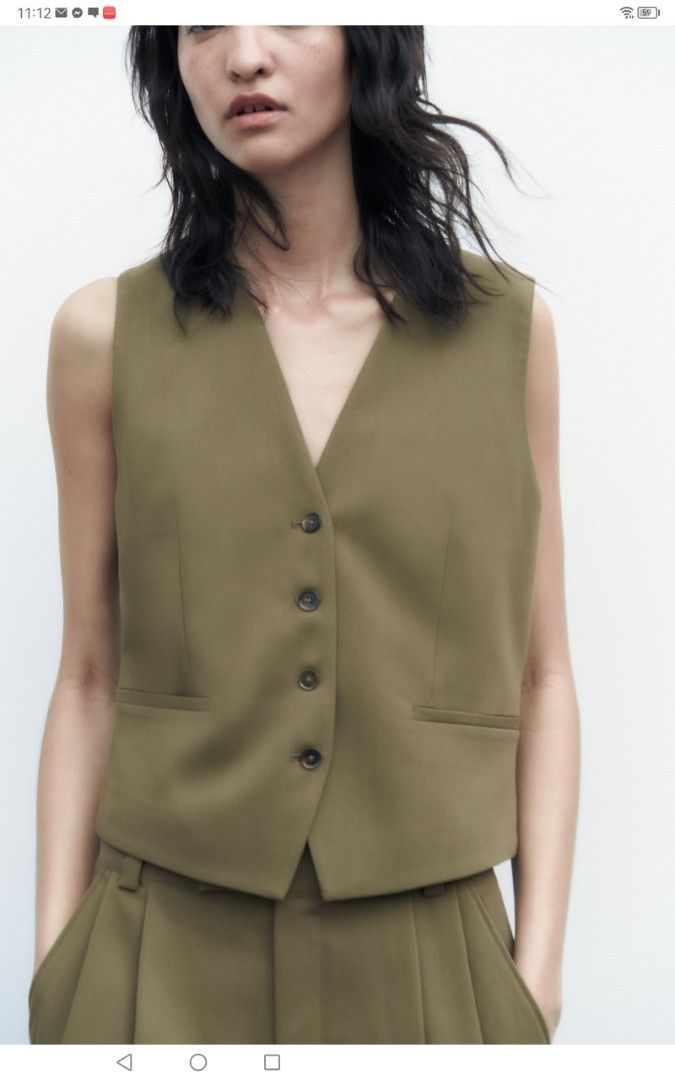 ZARA waistcoat in olive