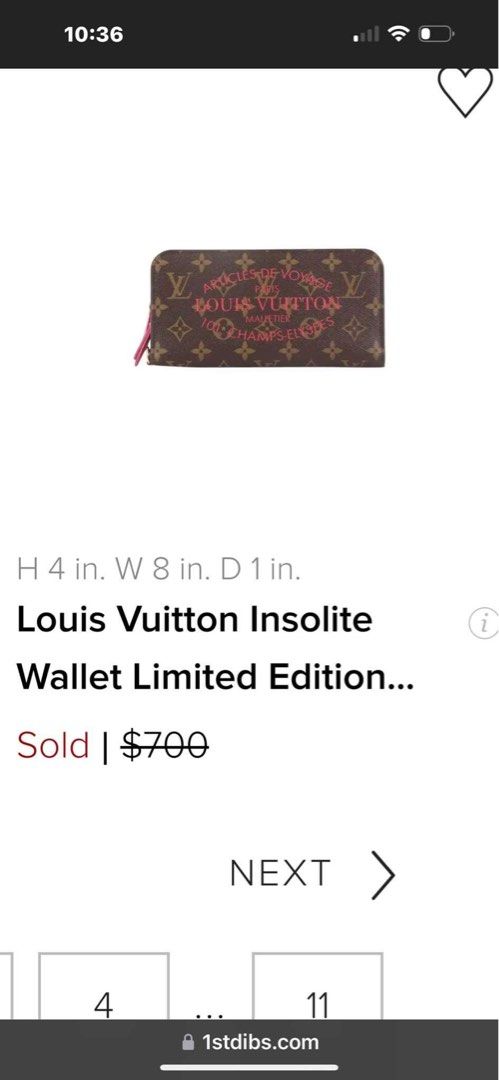 Pink Louis Vuitton Wallet - 36 For Sale on 1stDibs