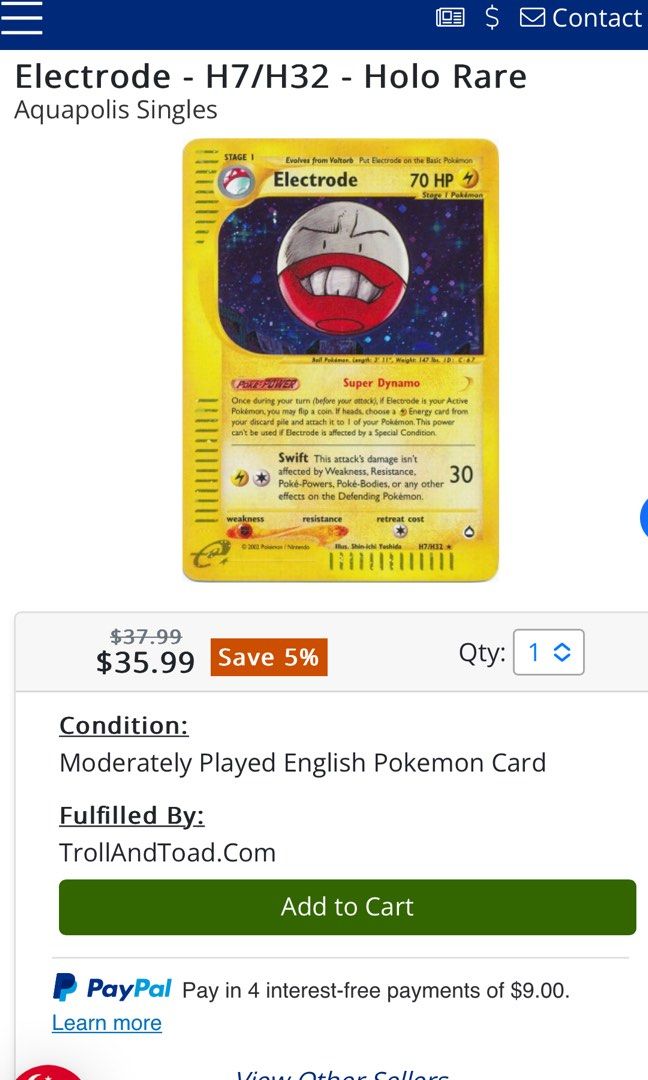 2002 Aquapolis Holo Entei Electrode Victreebel Hobbies Toys Toys